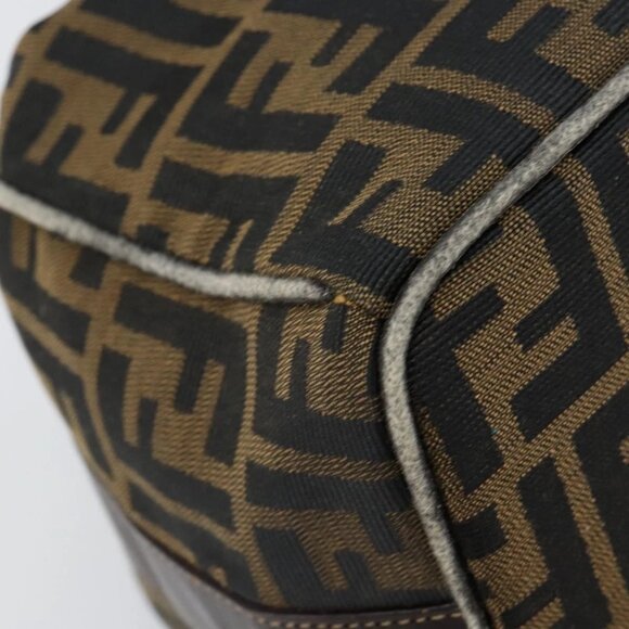 FENDI Zucca Canvas Vanity Bag Black Brown Auth 147546 - Picture 4 of 16